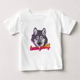 Camiseta Para Bebê Lobo solitário, estilo do anos 80!
