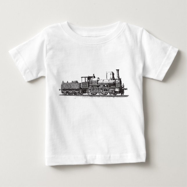 Camiseta Para Bebê Locomotiva - Preto (Frente)