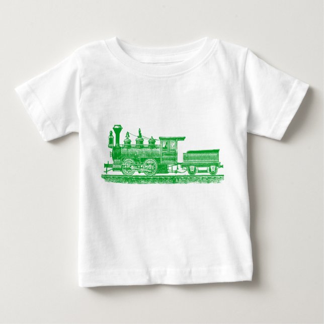 Camiseta Para Bebê Locomotive 02 - Grass Green (Frente)