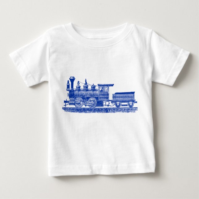 Camiseta Para Bebê Locomotive 02 - Marinho Azul (Frente)