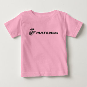 Camiseta Para Bebê Logotipo do USMC - preto