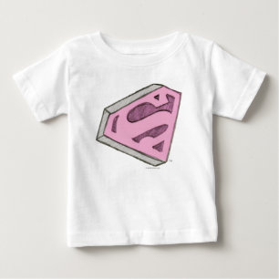 Camiseta Para Bebê Logotipo rosa de Supergirl esboçado