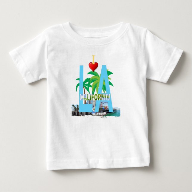 Camiseta Para Bebê los angeles l a california cidade eua américa (Frente)