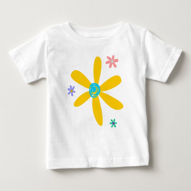 Camiseta Para Bebê Louca margarida (Frente)