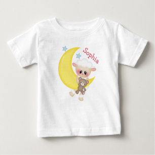 Camiseta Para Bebê Lua cortada na Lua Crescente com Monograma