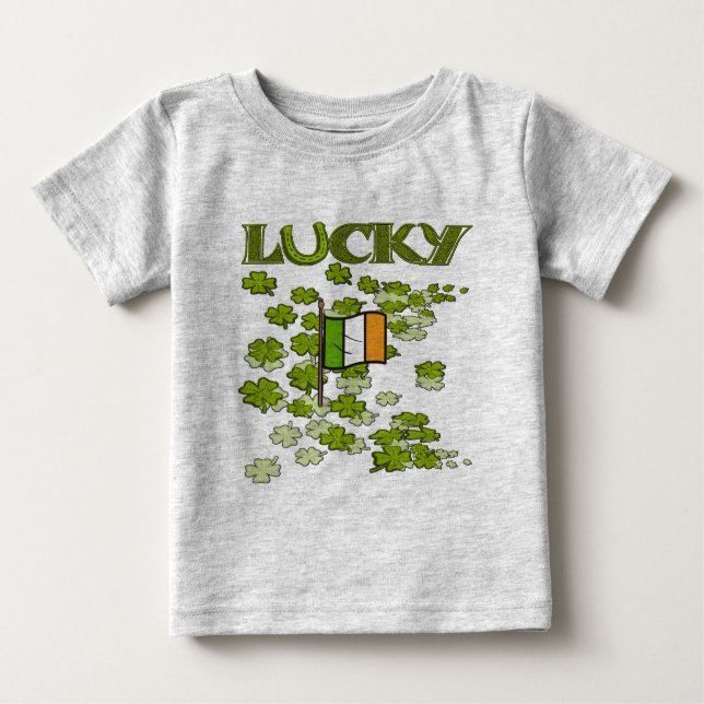 Camiseta Para Bebê Lucky Flag (Frente)
