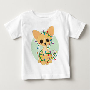Camiseta Para Bebê Luzes da chihuahua