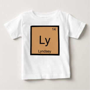 Camiseta Para Bebê Lyndsey  Nome Elemento Químico Tabela Periódica