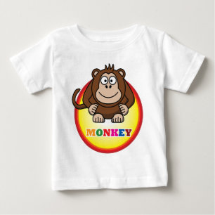 Camiseta Para Bebê Macaco dos desenhos animados