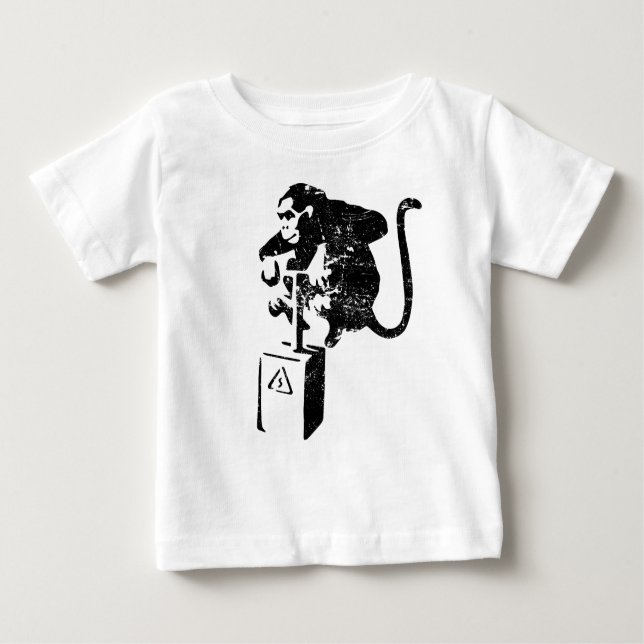 Camiseta Para Bebê Macaco engraçado (Frente)