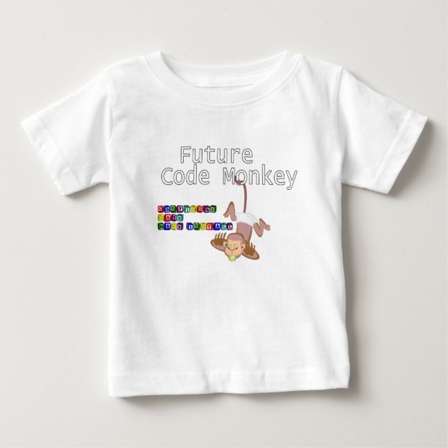 Camiseta Para Bebê Macaco futuro do código (Frente)