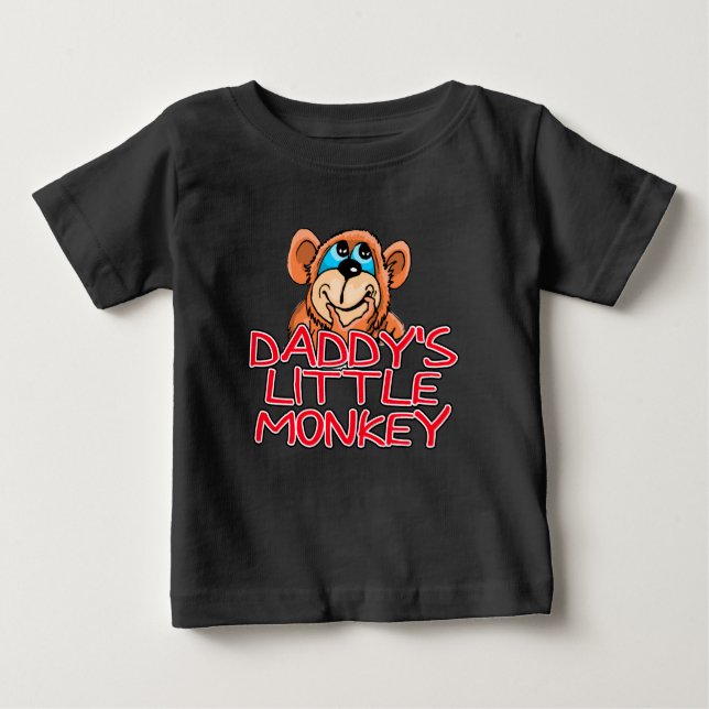 Camiseta Para Bebê Macaco Pequeno pai (Frente)