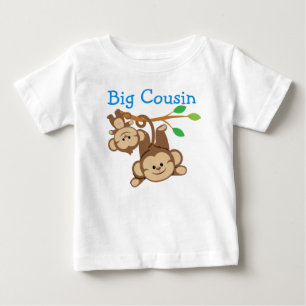 Camiseta Para Bebê Macacos-Menino Primo Grande