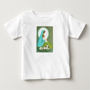 Camiseta Para Bebê Madonna e Criança do Meio século Vintage mais boni