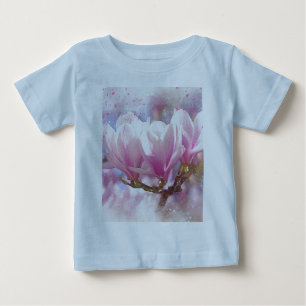 Camiseta Para Bebê Magnésia rosada a púrpura florida - Flor Primavera