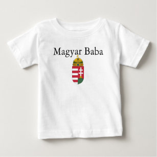 Camiseta Para Bebê Magyar Baba com Casaco de armas