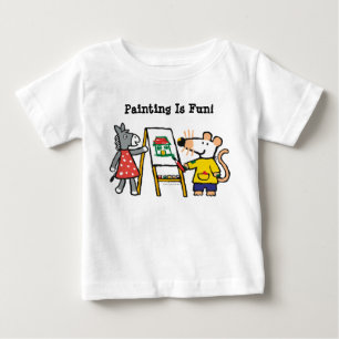 Camiseta Para Bebê Maisy e pintura Dotty no pré-escolar