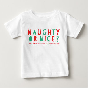 Camiseta Para Bebê Malvado ou legal Camiseta de bebê Natal