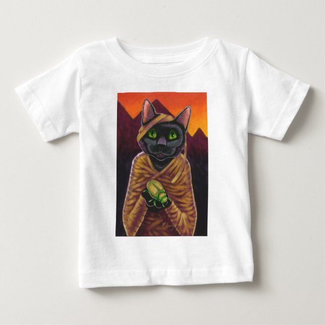 Camiseta Para Bebê Mamã Gata Negra (Frente)