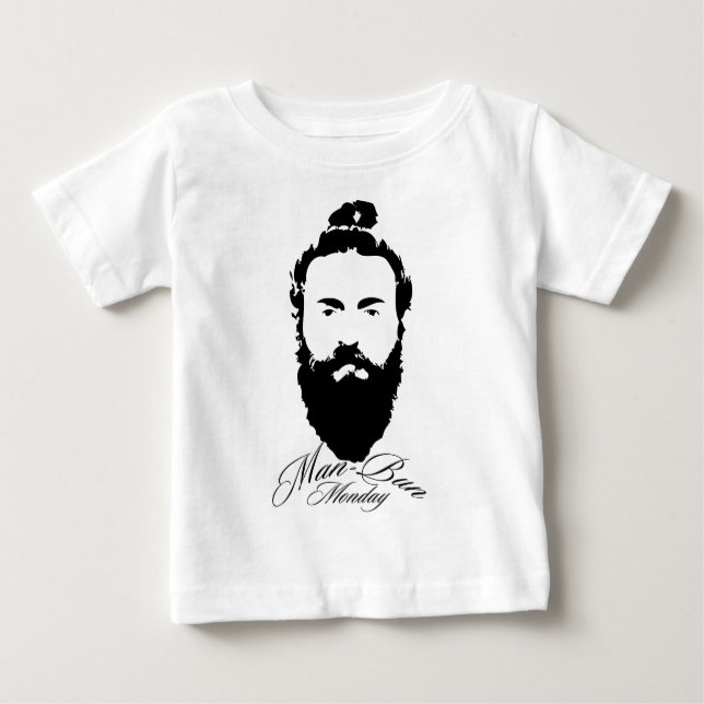 Camiseta Para Bebê Man Bun Segunda (Frente)