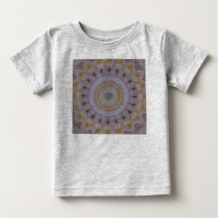 Camiseta Para Bebê Mandala De Rosas Amarelas