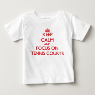 Camiseta Para Bebê Mantenha a calma e o foco em campos de ténis