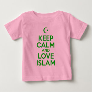 Camiseta Para Bebê Mantenha o Islão calmo do amor