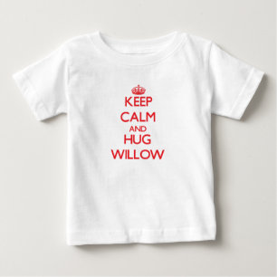 Camiseta Para Bebê Mantenha salgueiro calmo e do abraço
