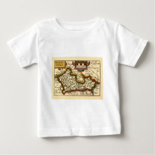 Camiseta Para Bebê Mapa de "Barkshire" Berkshire County, Inglaterra