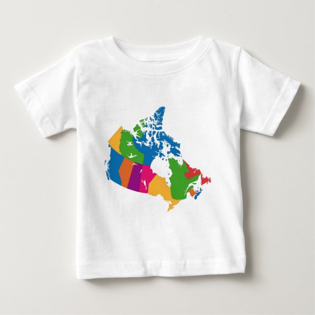 Camiseta Para Bebê Mapa do Canadá (Frente)