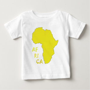 Camiseta Para Bebê Mapa Funky Yellow Africa