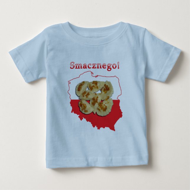 Camiseta Para Bebê Mapa polonês de Pierogi Smacznego (Frente)