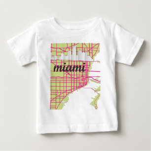 Camiseta Para Bebê mapas Miami