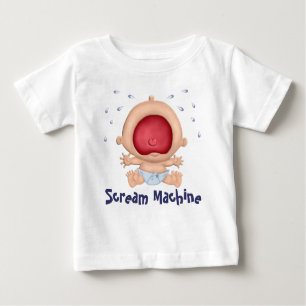Camiseta Para Bebê Máquina gritar Bawling Bebê humor - Menino