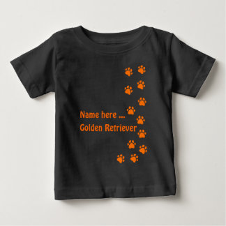 Camiseta Para Bebê Marca de pata - adicione seu próprio nome ou raça 