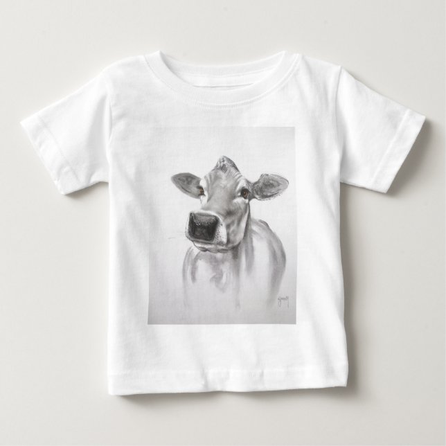 Camiseta Para Bebê Margarida a camiseta do bebê da vaca (Frente)