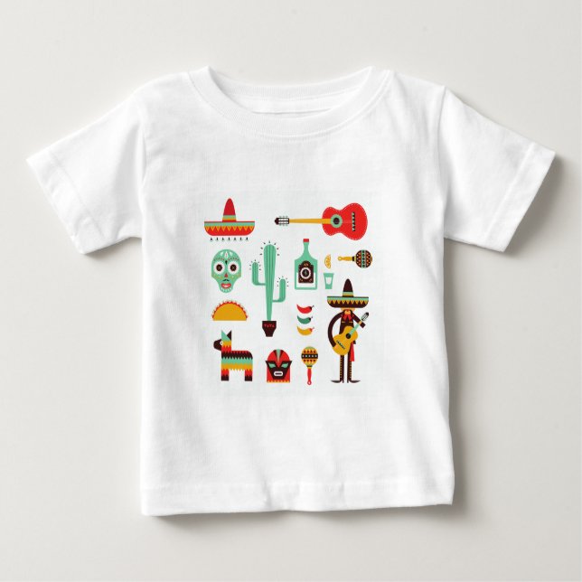 Camiseta Para Bebê mariachi mexicano (Frente)