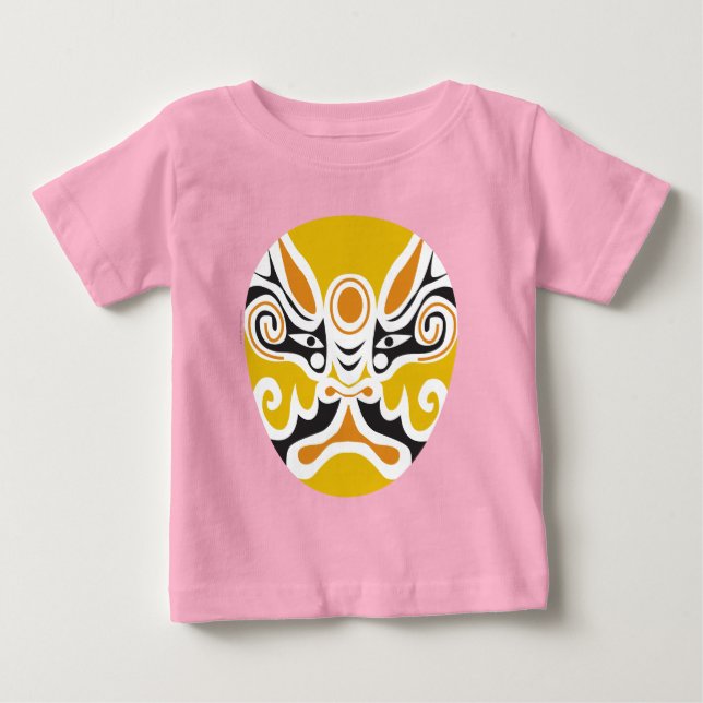 Camiseta Para Bebê Máscara de Ópera chinesa da coleção Mascarata™ (Frente)