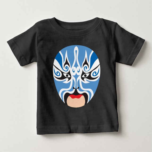 Camiseta Para Bebê Máscara de Ópera chinesa da coleção Mascarata™ (Frente)