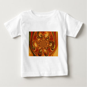 Camiseta Para Bebê Matizes de padrão giratório de laranja, castanho,