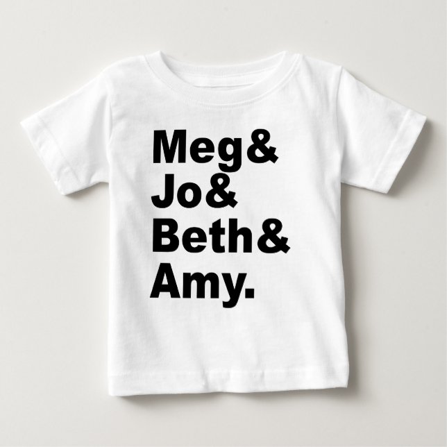 Camiseta Para Bebê Meg & Jo & Beth & Amy | Pequena literatura feminin (Frente)