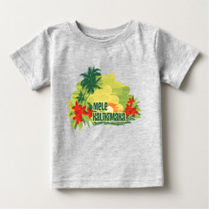 Camiseta Para Bebê Mele Kalikimaka Ilha Tropical Natal
