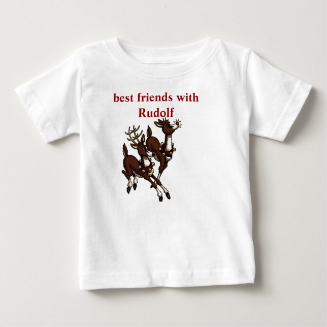 Camiseta Para Bebê Melhores amigos com Rudolf (Frente)