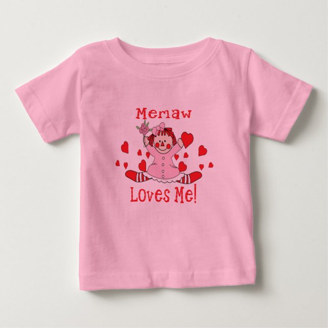 Camiseta Para Bebê Memaw Love é eu Rag Doll (Frente)