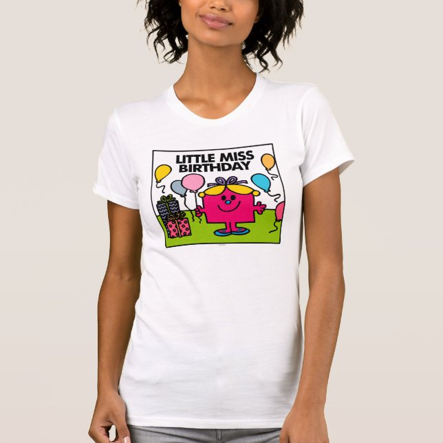 Camiseta Para Bebê Menina Birthday | Apresenta e balões (Frente)