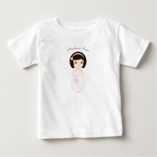 Camiseta Para Bebê Menina de Aniversário na Mesa de Presentes