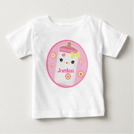 Camiseta Para Bebê Menina de Garrafa Kawaii Personalizada