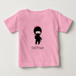 Camiseta Para Bebê Menina Tiny Ninja Citação - Poder para Meninas