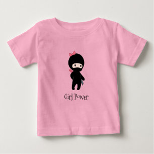 Camiseta Para Bebê Menina Tiny Ninja Citação - Poder para Meninas