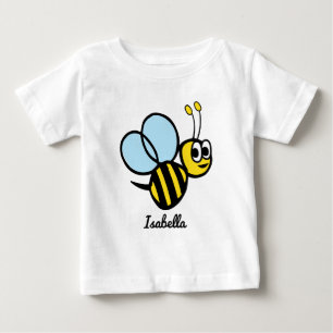 Camiseta Para Bebê Meninas Abelha Amarela Bonito Personalizado Kids